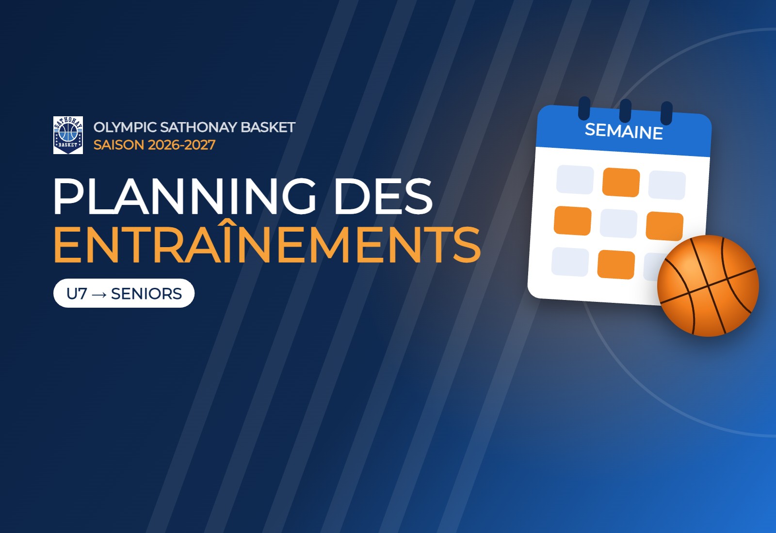 Planning d'entrainements