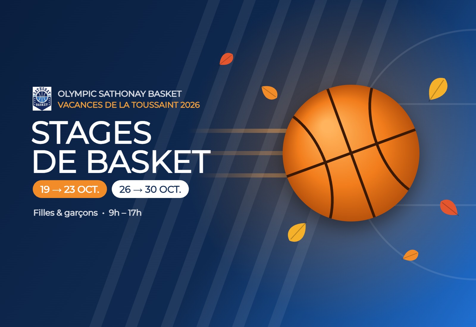 Stages de basket de la Toussaint 2026 : inscriptions ouvertes !